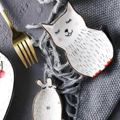 The Culinary Kit Küche & Esszimmer-Frühstücksteller mit Tiermotiven – Niedliches Keramikgeschirr