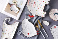 The Culinary Kit Küche & Esszimmer-Frühstücksteller mit Tiermotiven – Niedliches Keramikgeschirr