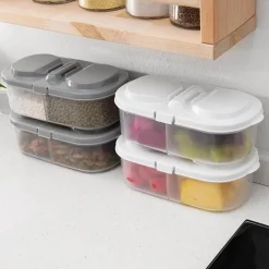 Space Savvy Küche & Esszimmer-Frischebox mit zwei Fächern – versiegelter Aufbewahrungsbehälter