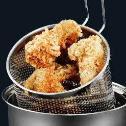 Tom Küche & Esszimmer-Frittierkorb aus Edelstahl – rundes Sieb für Pommes Frites