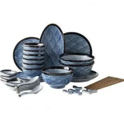 Elegance at the Table Küche & Esszimmer-Fuji Porzellan-Geschirrset – Elegantes Geschirrset