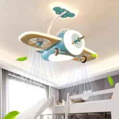 Kinder Comfort u0026 Style Kinderzimmermöbel|Beleuchtung-Futuristische Flugzeug-Deckenventilatorlampe - RC-Schlafzimmerlampe für Kinder