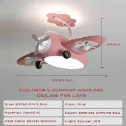 Kinder Comfort u0026 Style Kinderzimmermöbel|Beleuchtung-Futuristische Flugzeug-Deckenventilatorlampe - RC-Schlafzimmerlampe für Kinder