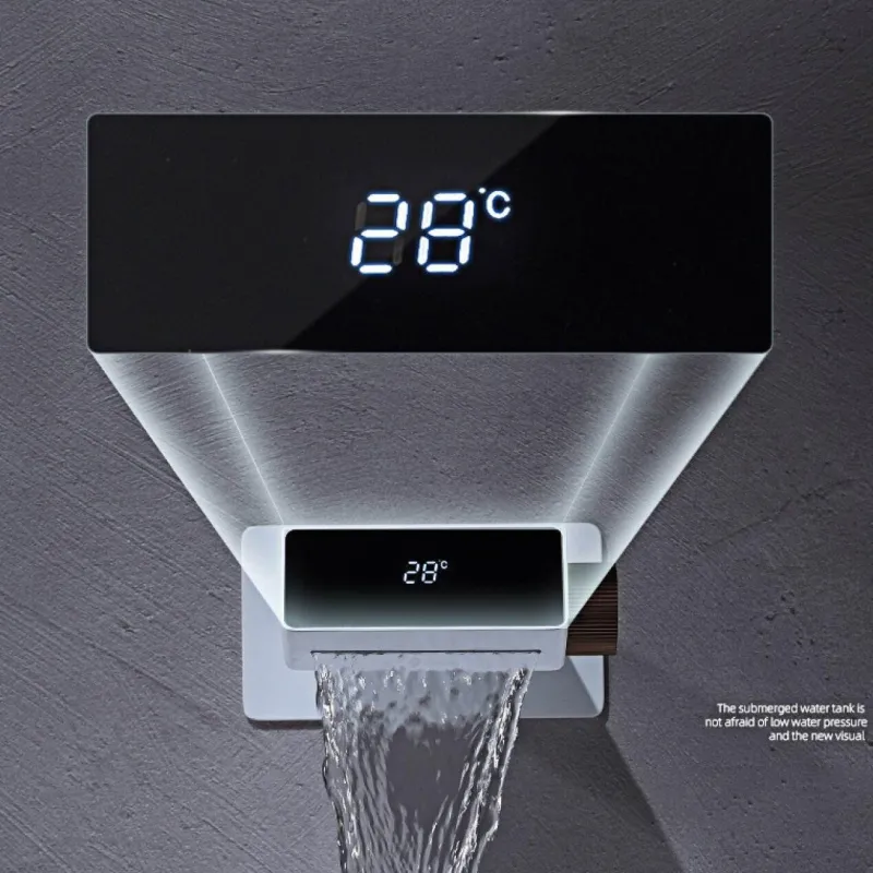 Tranquil Waters Gadgets Für Zuhause|Badezimmer-Futuristischer Badezimmerhahn mit Digitalanzeige – Hochwertige Waschbeckenarmatur