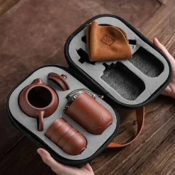 Brew Bliss Küche & Esszimmer-Gaiwan-Kung-Fu-Teeservice aus Keramik – tragbares Geschenk für Teeliebhaber