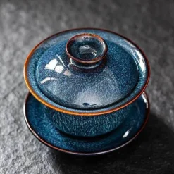 Plates u0026 More Küche & Esszimmer-Gaiwan-Teeservice aus Porzellan – handgezeichnete e Sterntassen