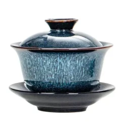 Plates u0026 More Küche & Esszimmer-Gaiwan-Teeservice aus Porzellan – handgezeichnete e Sterntassen