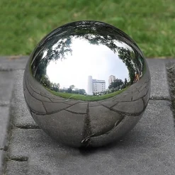 The Gilded Nest Outdoor & Garten-Gartenkugel aus Edelstahl mit Spiegel – Modernes Ornament für den Außenbereich