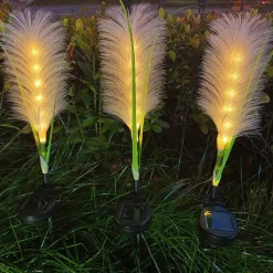 Bright Accents Beleuchtung-Gartenlaterne aus Schilf – Solar-Dekoleuchte für den Außenbereich