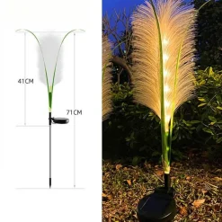 Bright Accents Beleuchtung-Gartenlaterne aus Schilf – Solar-Dekoleuchte für den Außenbereich