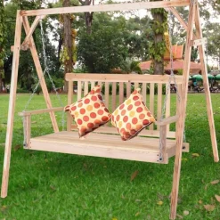 Nomad Gear Camping Im Freien|Outdoor-Artikel-Gartenschaukelbank aus Naturholz – 1,22 m hohe Sitzgelegenheiten im Freien