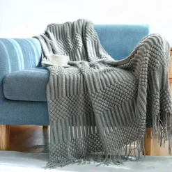 Wrap u0026 Relax Bettzeug-Gemütliche nordische Überwurfdecke – Quastenschal für Bettsofa