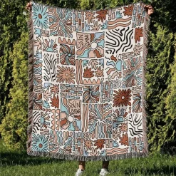 Wrap u0026 Relax Bettzeug-Gemütliche nordische Outdoor-Decke – Boho-Sofabezug für die Dekoration von Zuhause und Hotels