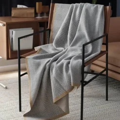 Wrap u0026 Relax Bettzeug-Gemütliche nordische Strickdecke – stilvoller Sofaüberwurf für die Heimdekoration