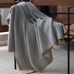 Wrap u0026 Relax Bettzeug-Gemütliche nordische Strickdecke – stilvoller Sofaüberwurf für die Heimdekoration
