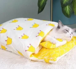 Decor Haustierzubehör|Haustierbetten-Gemütliches japanisches Katzenbett – entzückender Schlafplatz für Haustiere