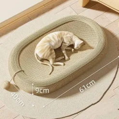 Furendo Haustierzubehör|Haustierbetten-Gemütliches Katzenkratzbett – Bequemes ovales Nest für Katzen