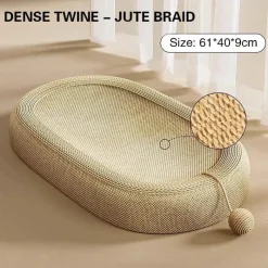 Furendo Haustierzubehör|Haustierbetten-Gemütliches Katzenkratzbett – Bequemes ovales Nest für Katzen