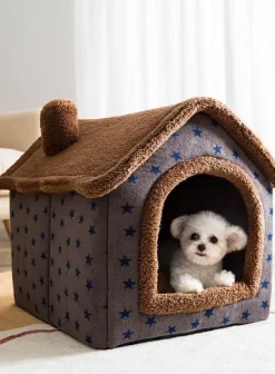 Decor Haustierzubehör|Haustierbetten-Gemütliches Plüsch-Haustierbett – warmes Hunde-/Katzenhaus