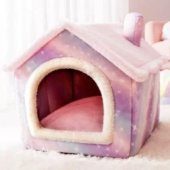 Decor Haustierzubehör|Haustierbetten-Gemütliches Plüsch-Haustierbett – warmes Hunde-/Katzenhaus