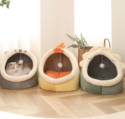 Decor Haustierzubehör|Haustierbetten-Gemütliches, waschbares Haustierhaus – weiches Innenbett für Hunde und Katzen