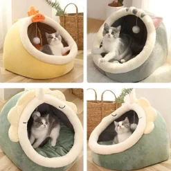 Decor Haustierzubehör|Haustierbetten-Gemütliches, waschbares Haustierhaus – weiches Innenbett für Hunde und Katzen