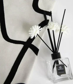 The Cushion Corner Bettzeug-Geometrisch bestickter Kissenbezug - Schwarz Weiß Beige Wildleder Canvas