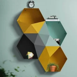 Timeless Vessels Wohndeko-Geometrische Diamant-Wandvase - Nordisches Regaldekor