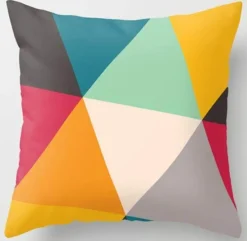 Plush Perch Bettzeug-Geometrische Dreieck-Kissenbezüge - Dekorative Kissen mit unregelmäßigem Muster