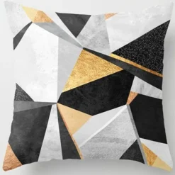 Plush Perch Bettzeug-Geometrische Dreieck-Kissenbezüge - Dekorative Kissen mit unregelmäßigem Muster
