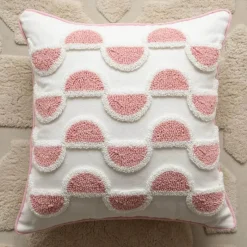 Cozy Cushions Bettzeug-Geometrische rosa getuftete Kissenbezüge - bestickte Kissenbezüge