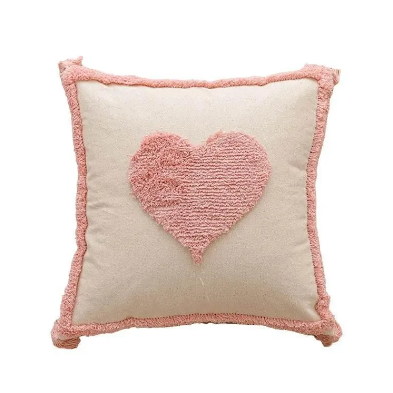 Cozy Cushions Bettzeug-Geometrische rosa getuftete Kissenbezüge - bestickte Kissenbezüge