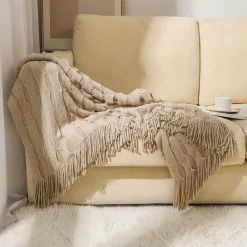 Wrap u0026 Relax Bettzeug-Geometrische Strickdecke - Gemütliche Wohndekoration