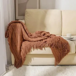 Wrap u0026 Relax Bettzeug-Geometrische Strickdecke - Gemütliche Wohndekoration