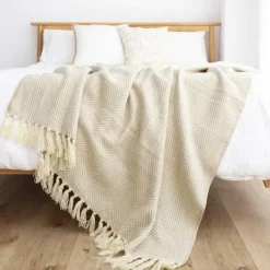 Wrap u0026 Relax Bettzeug-Geometrische Strickdecke – weiches, gemütliches Dekor