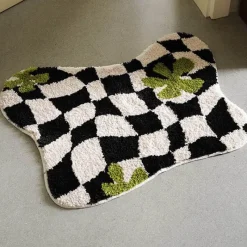 Warm Weaves Boden & Teppiche-Geometrischer Flächenteppich - Moderner dekorativer Teppich mit unregelmäßigem Gitter