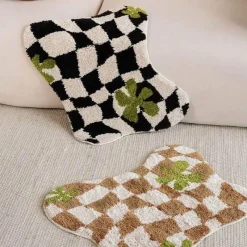 Warm Weaves Boden & Teppiche-Geometrischer Flächenteppich - Moderner dekorativer Teppich mit unregelmäßigem Gitter