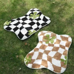 Warm Weaves Boden & Teppiche-Geometrischer Flächenteppich - Moderner dekorativer Teppich mit unregelmäßigem Gitter