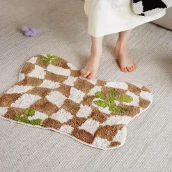 Warm Weaves Boden & Teppiche-Geometrischer Flächenteppich - Moderner dekorativer Teppich mit unregelmäßigem Gitter