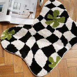 Warm Weaves Boden & Teppiche-Geometrischer Flächenteppich - Moderner dekorativer Teppich mit unregelmäßigem Gitter