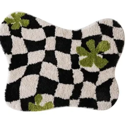 Warm Weaves Boden & Teppiche-Geometrischer Flächenteppich - Moderner dekorativer Teppich mit unregelmäßigem Gitter