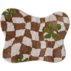 Warm Weaves Boden & Teppiche-Geometrischer Flächenteppich - Moderner dekorativer Teppich mit unregelmäßigem Gitter