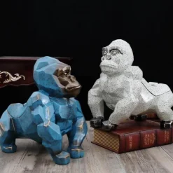 Tranquil Waters Badezimmer-Geometrischer Gorilla-Taschentuchhalter - Moderner Tier-Taschentuchhalter