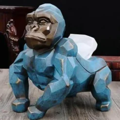 Tranquil Waters Badezimmer-Geometrischer Gorilla-Taschentuchhalter - Moderner Tier-Taschentuchhalter