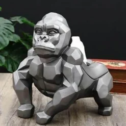 Tranquil Waters Badezimmer-Geometrischer Gorilla-Taschentuchhalter - Moderner Tier-Taschentuchhalter