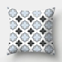 The Cushion Corner Bettzeug-Geometrisches hellblaues Kissenbezug-Set - Nordische dekorative Bettwäsche