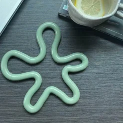 Tom Küche & Esszimmer-Geometrisches Silikon-Tischset mit rutschfesten Untersetzern und hitzebeständigem Topflappen