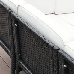 Nomad Gear Camping Im Freien|Outdoor & Garten-Gepolstertes Gartensofa-Set - 6-teiliges Ecksofa mit Tisch