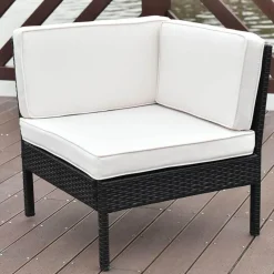 Nomad Gear Camping Im Freien|Outdoor & Garten-Gepolstertes Gartensofa-Set - 6-teiliges Ecksofa mit Tisch