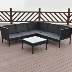 Nomad Gear Camping Im Freien|Outdoor & Garten-Gepolstertes Gartensofa-Set - 6-teiliges Ecksofa mit Tisch
